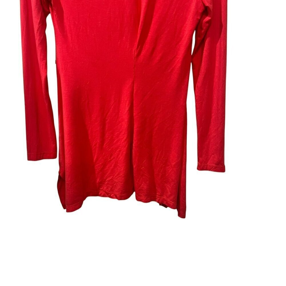 Soft Surroundings coral Long Sleeve Tunic Top Button Detail Asymmetrical Hem XS - Picture 7 of 7